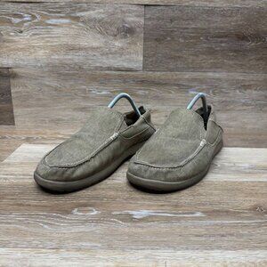 Crocs Santa Cruz 2 Luxe Khaki Canvas Loafers Men's Size 10